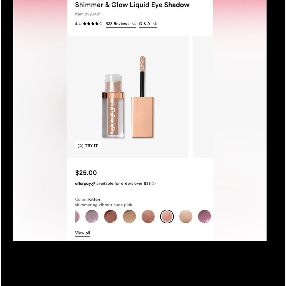 Stila shimmer and glow liquid eyeshadow